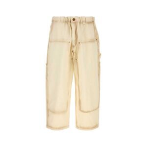 Willy Chavarria Men Ivory Cotton Wide-Leg Workwear Toluca Pant